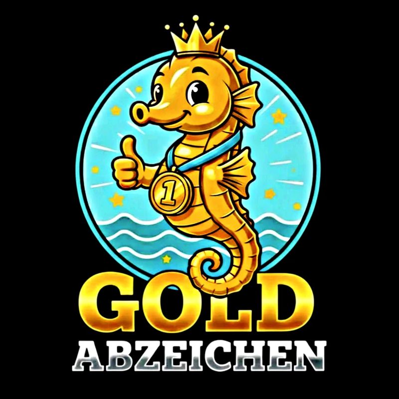 Seepferdchen Gold Abzeichen Schwimmen Leistung