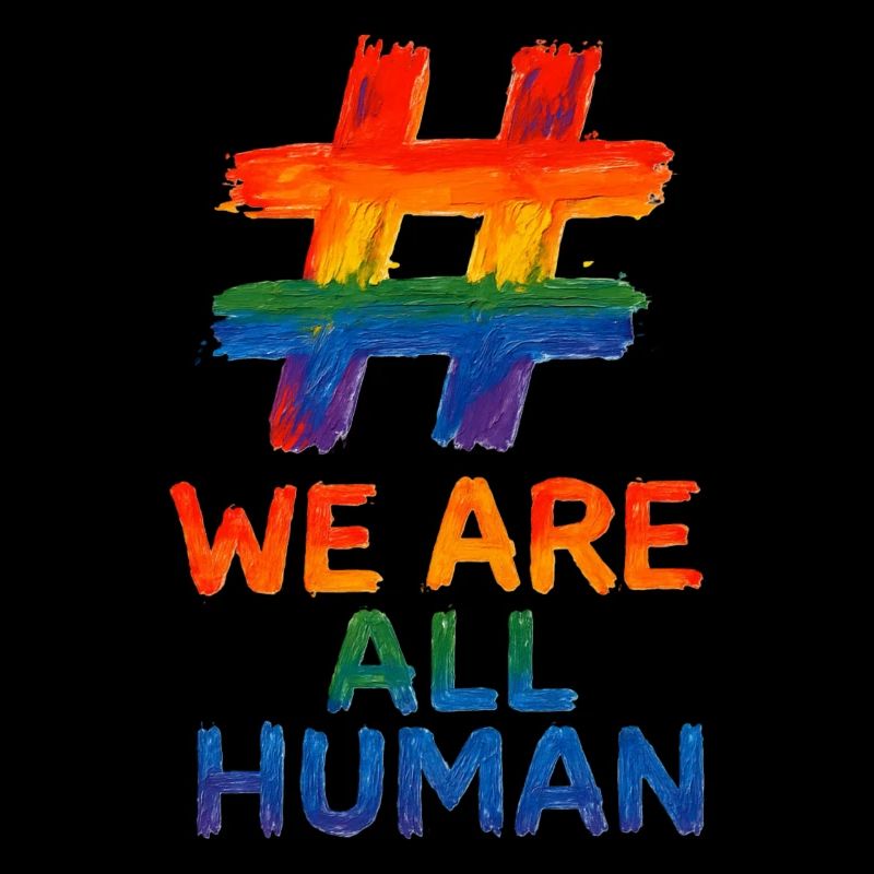 #WeAreAllHuman - Conception d’aquarelle arc-en-ciel