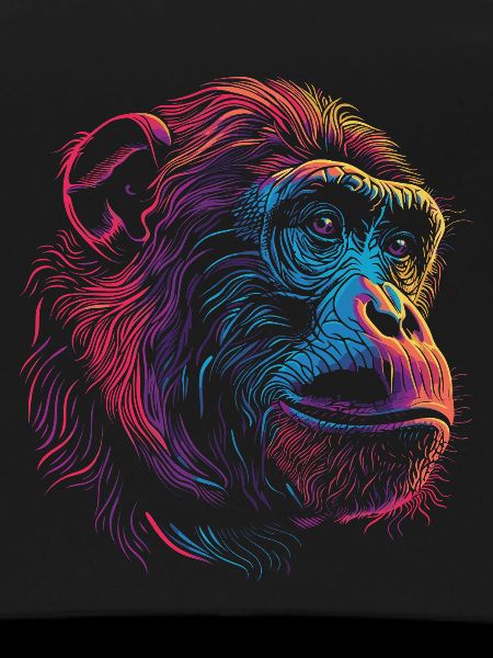 Singe Psychédélique Néon