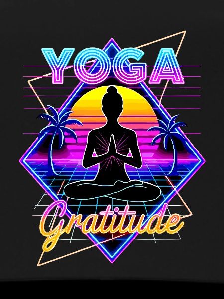 Neon Yoga Gratitude Retro
