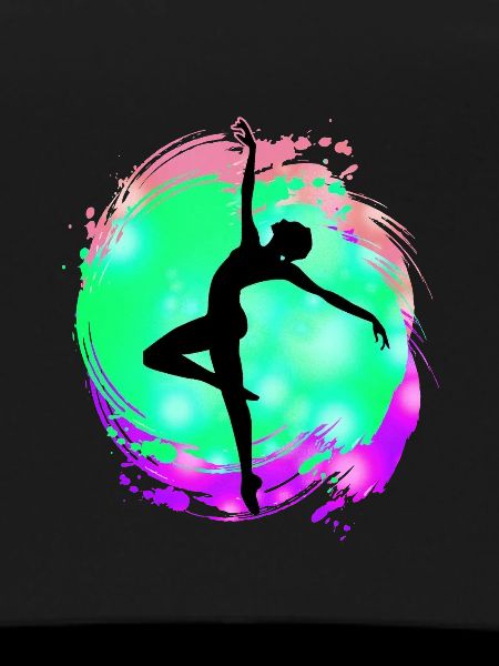 Dancer Silhouette Neon Splash