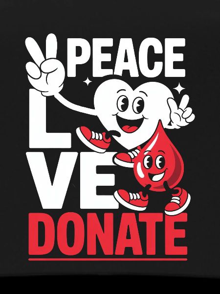 Peace Love Donate Blutspender Blutspende