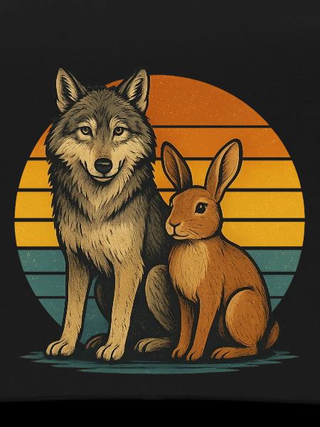 Wolf and Rabbit Retro
