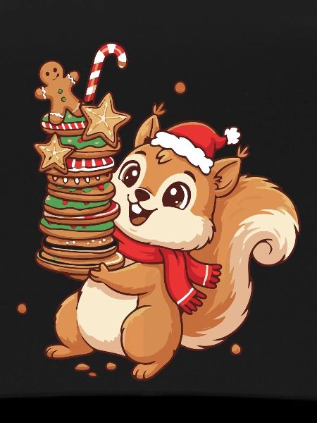 Weihnachts Eichhörnchen mit Keksen