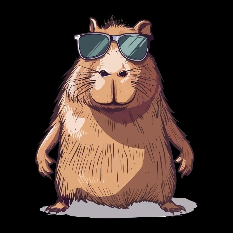 Comic de capybara décontracté avec lunettes de soleil