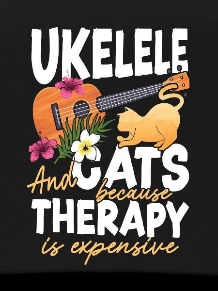 Hawaiian Ukulele Uke Cat Ukulele
