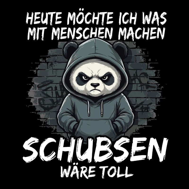 Grimmiger Panda – Sarkastisches Schubsen