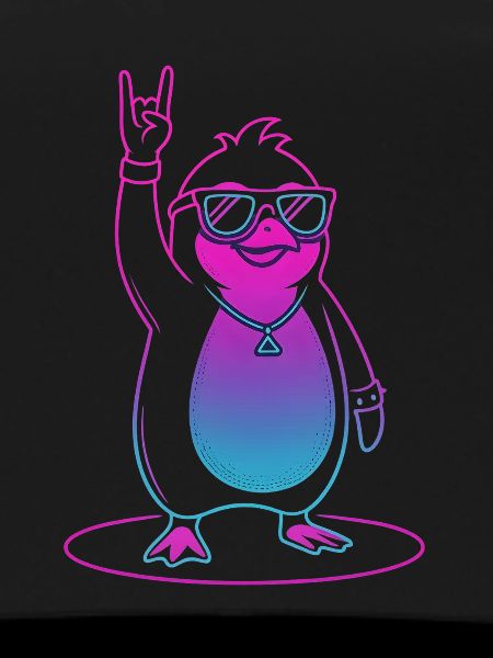 Cool Rock Penguin with Sunglasses