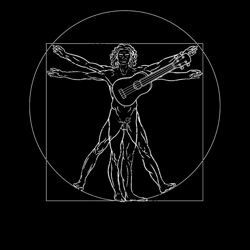 Hawaiian Ukulele Uke Vitruvian Man