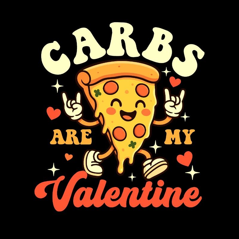 Les glucides sont mon amour pour la pizza drôle de la Saint-Valentin