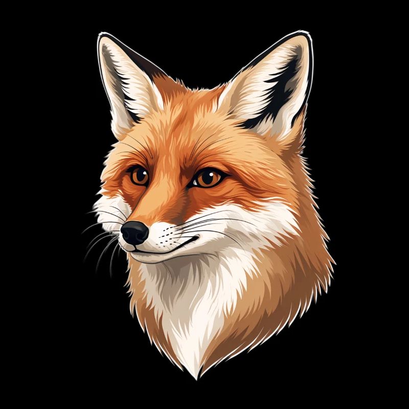 Illustration de tête de renard : tons chauds de la nature