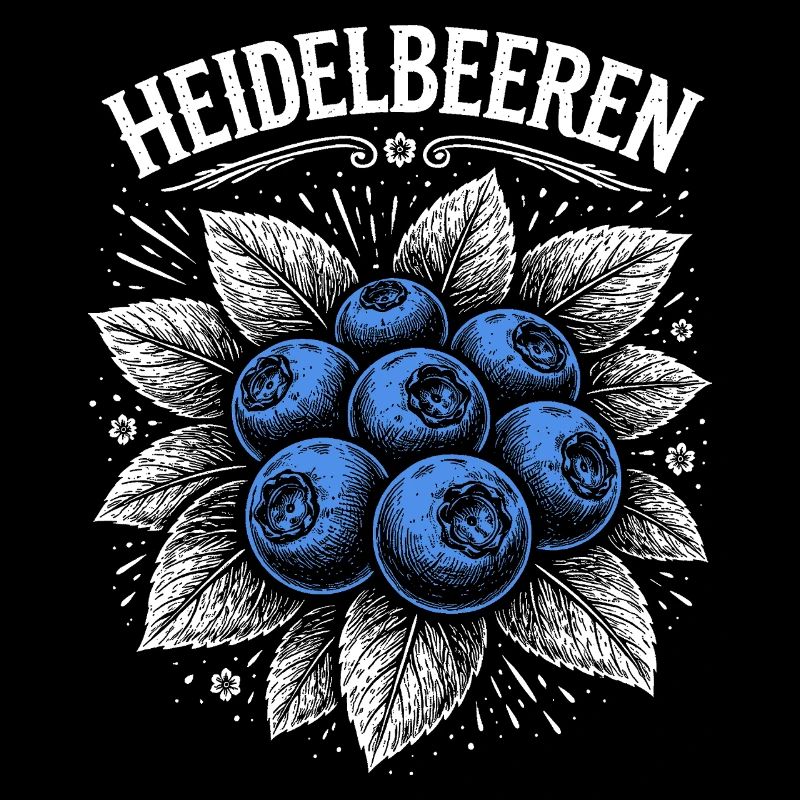 Blueberries Vintage Screen Print