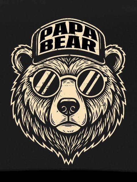 Papa Bear logo with sunglasses