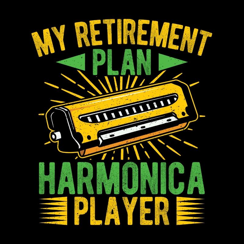 Funny Harmonica Player Retirement Plan Player