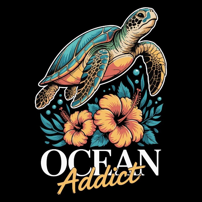 Sea Turtle Ocean Addict Design