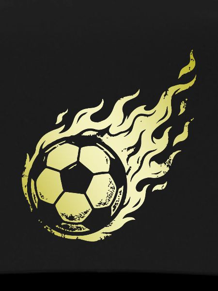 Brennender Fußball Flammen Gold