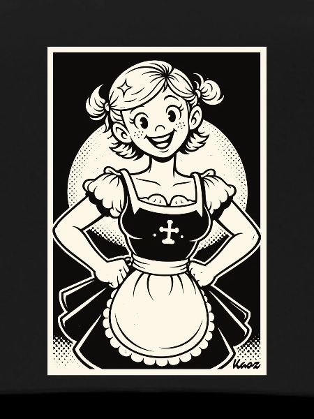 Dirndl Mädchen Cartoon