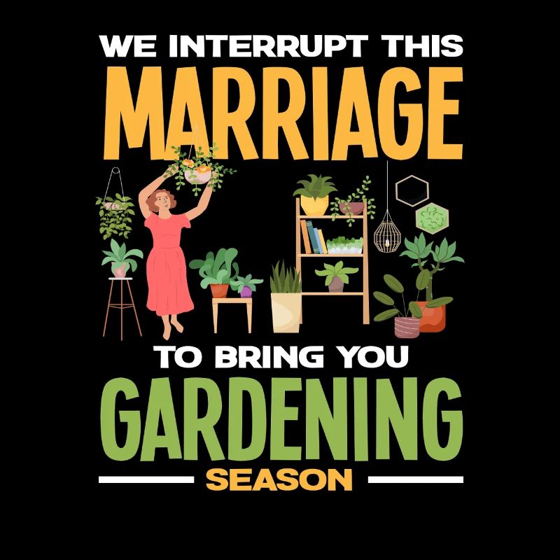 Interrompre la saison du jardinage du mariage drôle