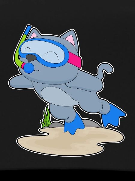 Cat Diver Snorkel Diving