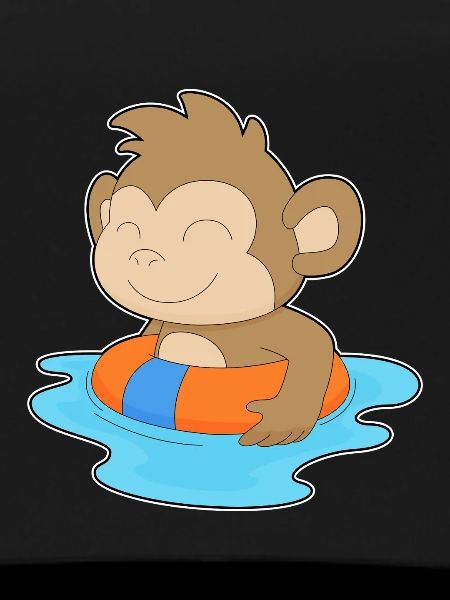 Affe Schwimmen Schwimmring Sommer