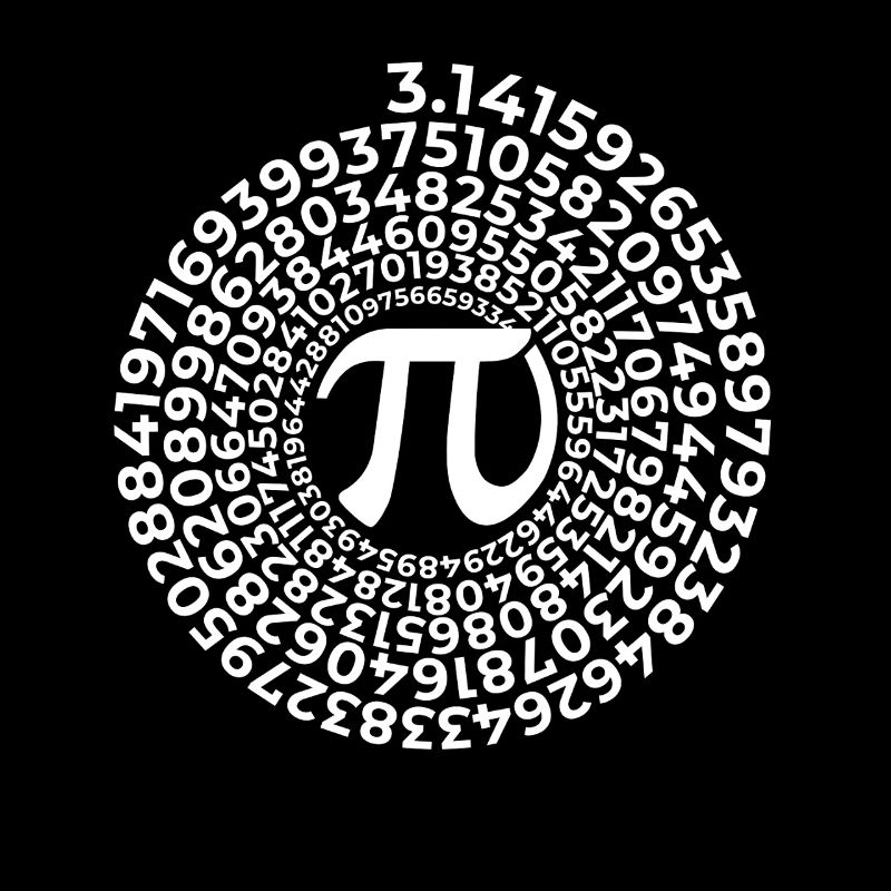 Symbole Pi avec spirale de nombres | Numéro de district 3.1415