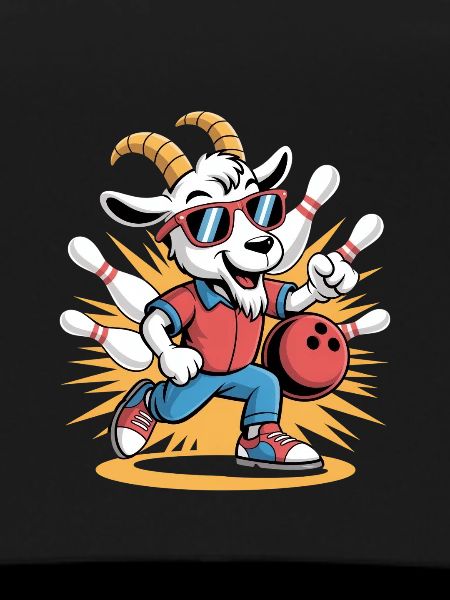 Funny Goats Bowling GOAT Cartoon