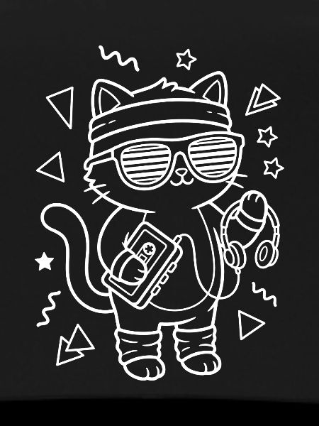 80s Retro Nostalgia Kawaii Cat