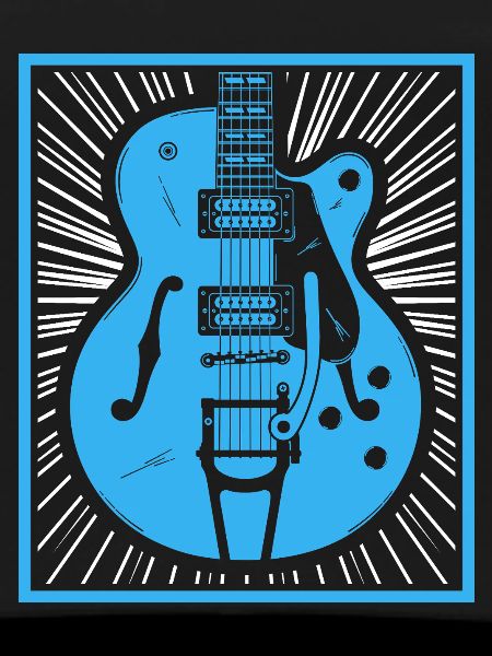 Retro Guitar Silhouette