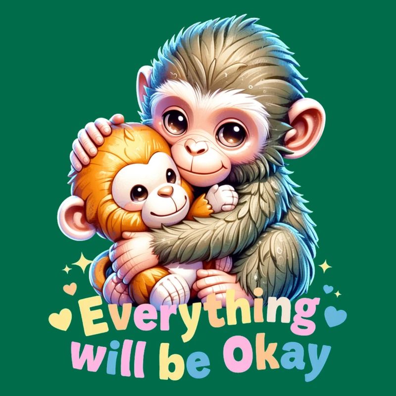 Everything Will Be Okay Monkey Hug