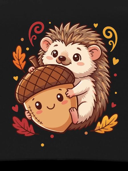 Igel mit Eichel Herbst
