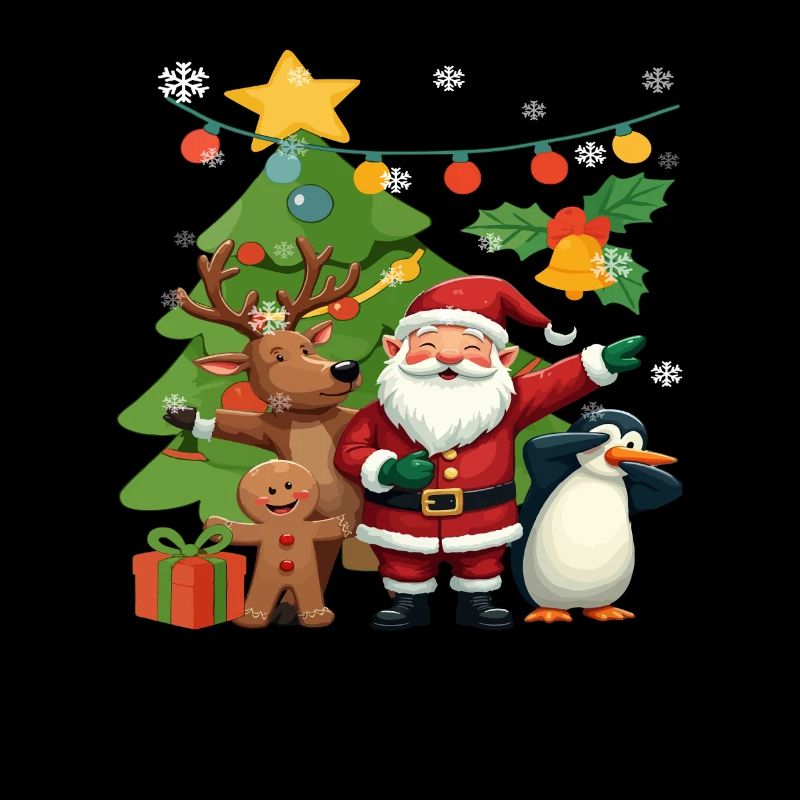 Dabbing Weihnachtsmann Rentier Pinguin Kinder
