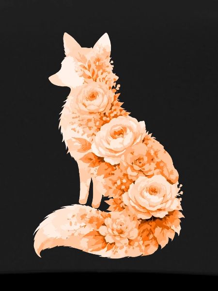Fox Pastel Floral Silhouette