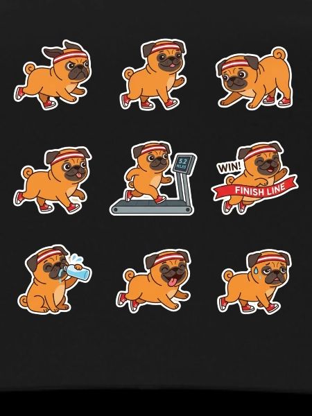 Funny Pug Jogging Marathon Runner