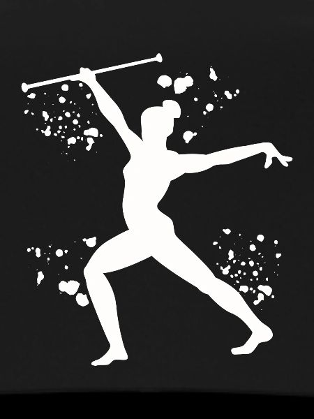 Gymnast with baton rhythmic gymnastics