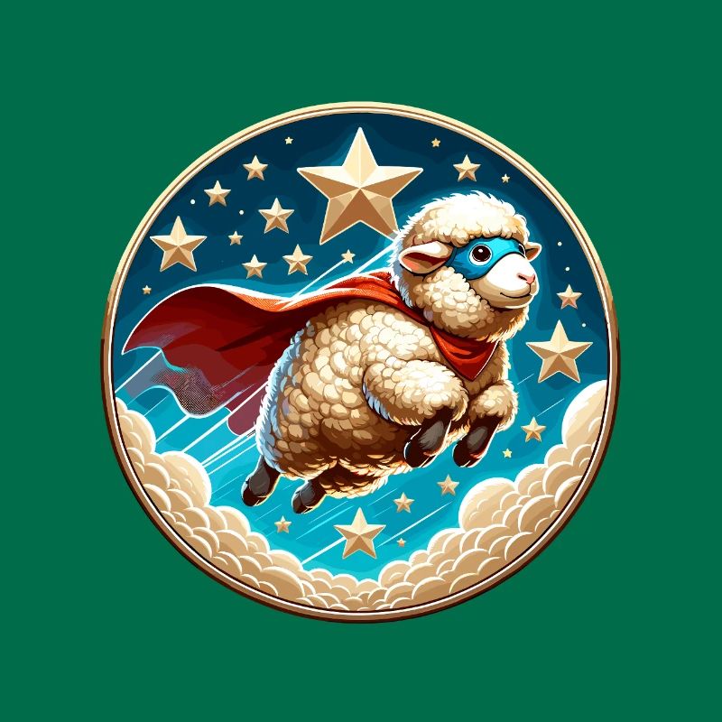 Schaf Superheld Schäfchen Wolle Held