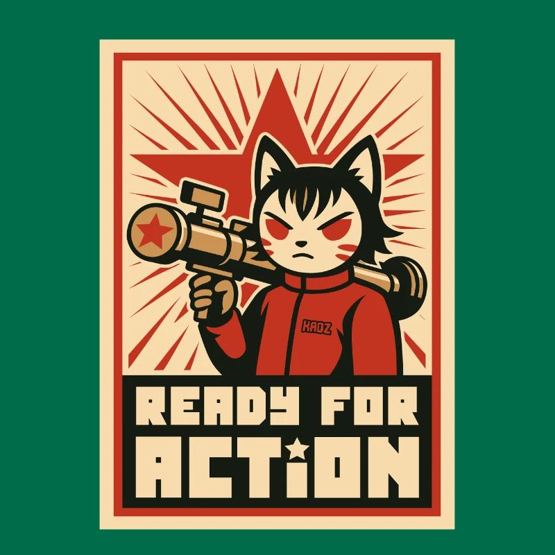 Retro Cat Commando: Ready for Action