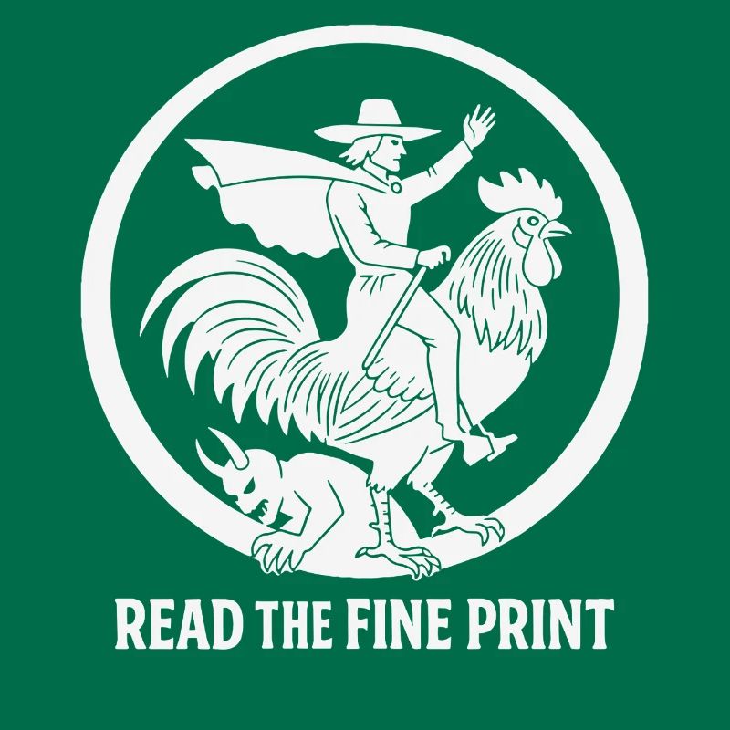 Lies die Kleingedruckte dunkle Folklore