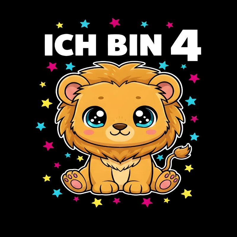 Ich bin 4 - Süßes Löwe zum 4. Geburtstag