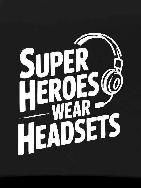 Superhelden tragen Headsets