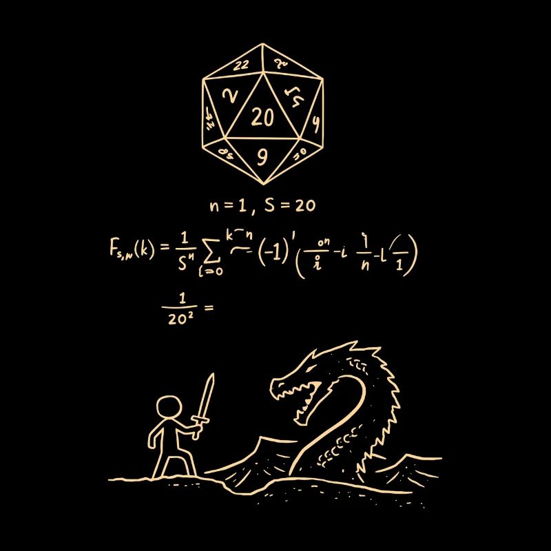 D20 Dice Probability Shirt RPG Nerd Math Fantasy