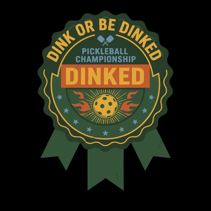 Pickleball-lustiger Spieler Dink Oder Werde Dinked