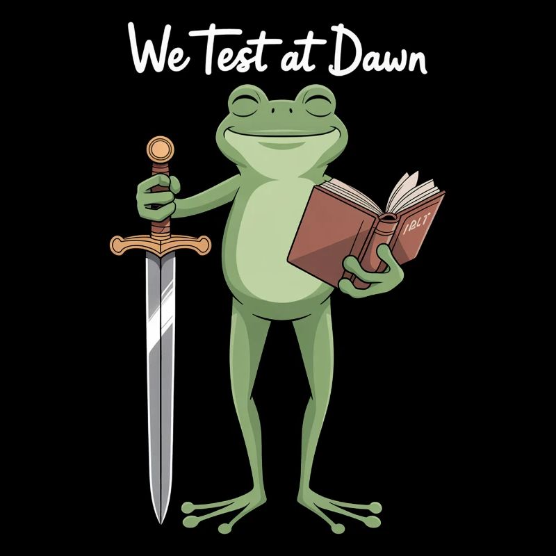 Grenouille de Test de l’Aube : Épée & Livre