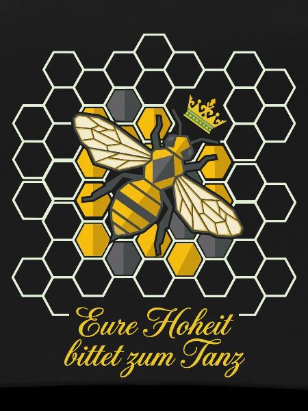 Royal bee in honeycomb