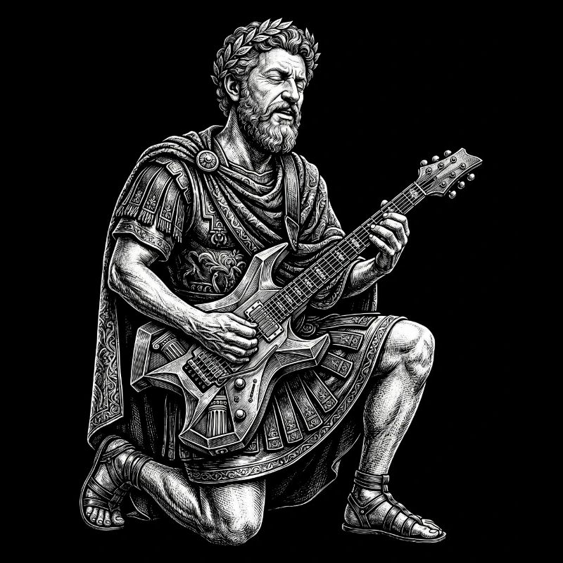 Marcus Aurelius spielt Gitarre