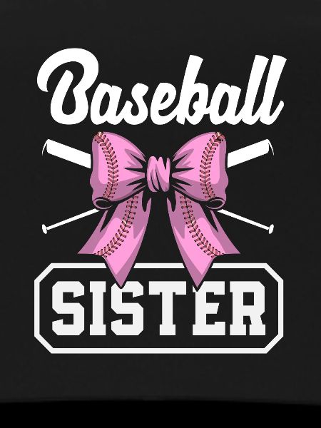 Baseball Sister Bow Bat Pink