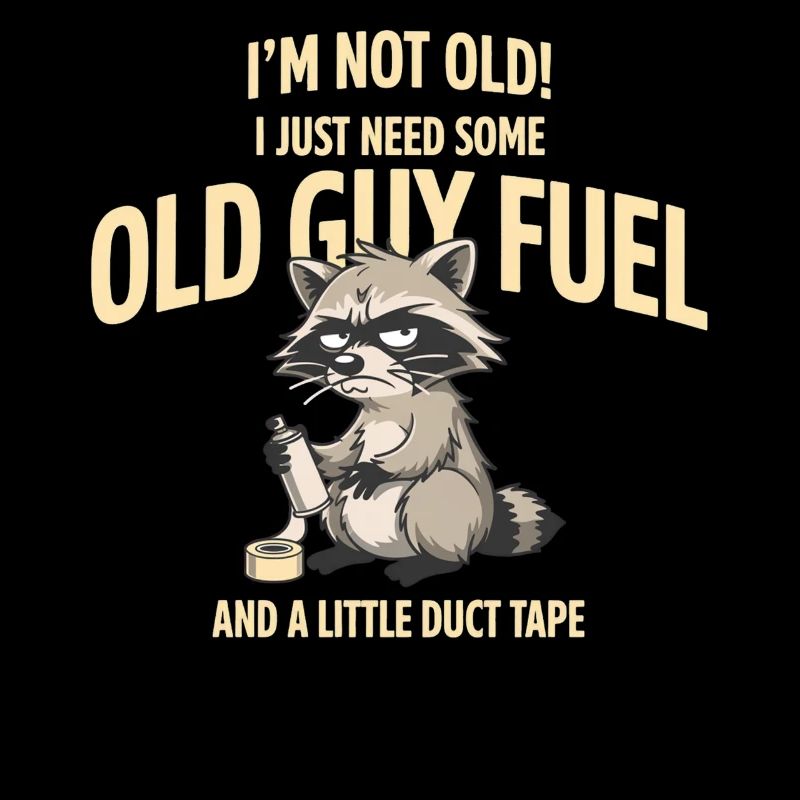 Grumpy Raccoon Old Guy Fuel Tee