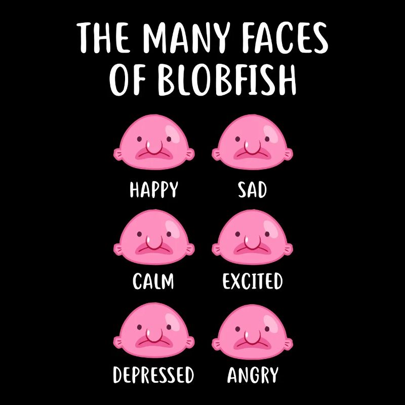 Blobfish Emotion Grid Tee Art