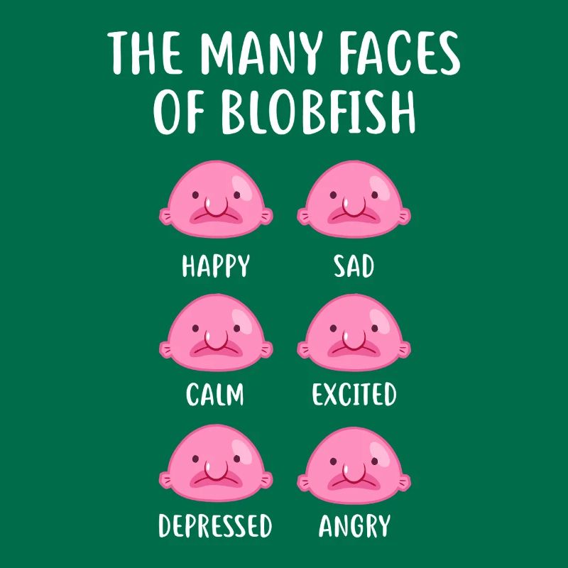 Blobfish Emotion Grid Tee Art