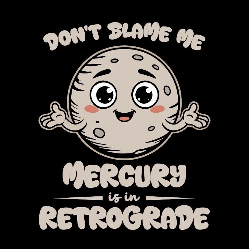 Mercury Retrograde Cute Moon Tee