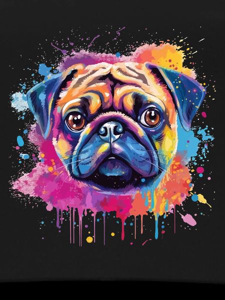 Vibrant Pug Splash Portrait